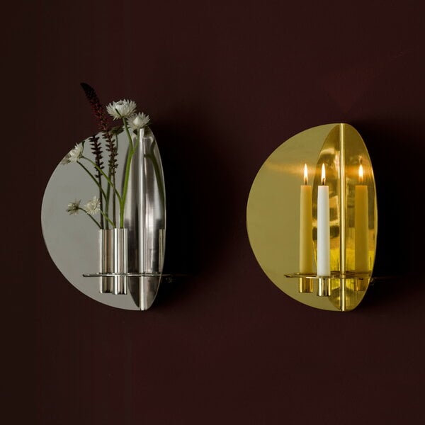 Candleholders, Twilight wall candleholder, brass, Gold