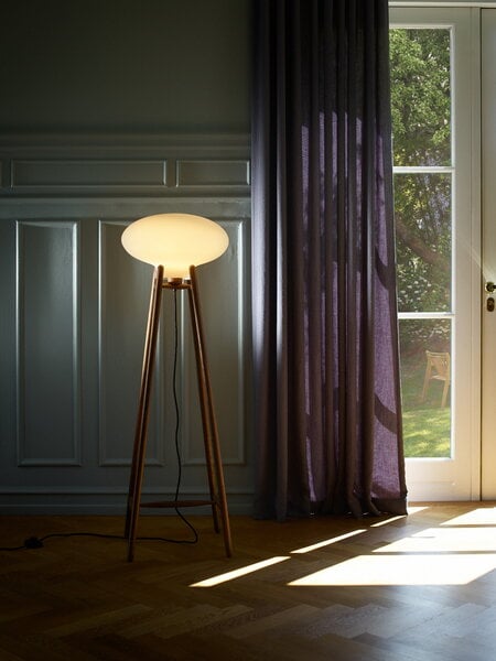 Floor lamps, U5 Hiti floor lamp, walnut - opal glass, White