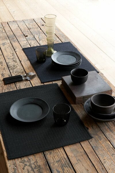 Sets de table et chemins de table, Set de table Morning, 35 x 45 cm, lot de 4, noir, Noir