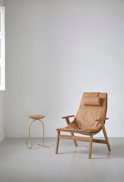 Armchairs & lounge chairs, Ace armchair, matt oak - ochre leather, Brown