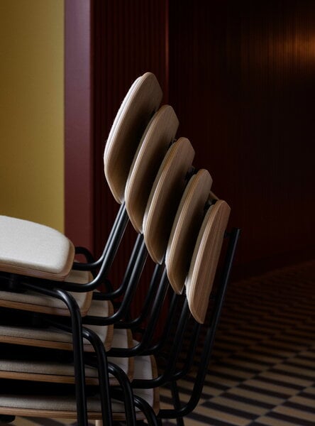 Ruokapöydän tuolit, VLA26P Vega tuoli, musta - lakattu tammi - Mood 01104, Musta
