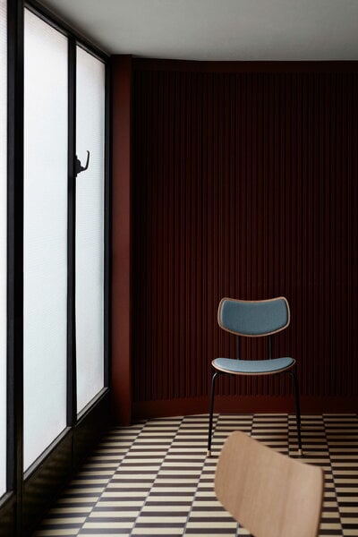 Chaises de salle à manger, Chaise VLA26P Vega, noir - chêne laqué - Mood 04102, Noir