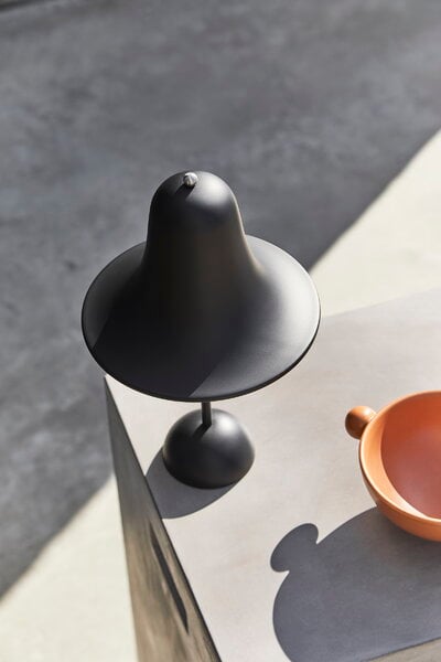 Lampade per esterni, Lampada da tavolo ricaricabile Pantop Portable 18 cm, nero opaco, Nero