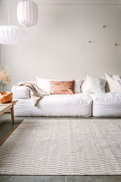 Wool rugs, Duo Latua rug, white - copper, White