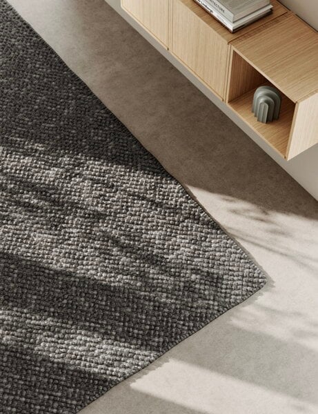 Wool rugs, Tact rug, 170 x 240 cm, anthracite grey, Gray