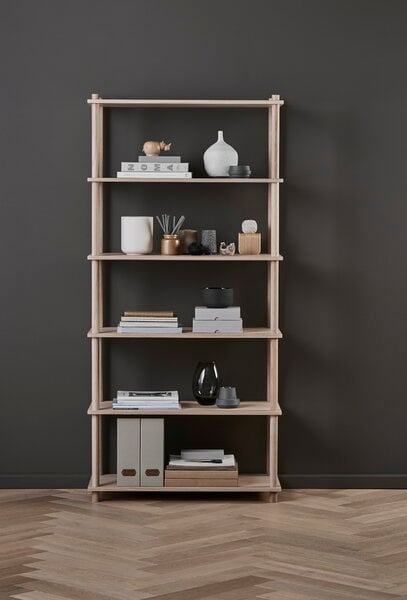 Bookcases, Elevate shelving system 5, oak, Natural