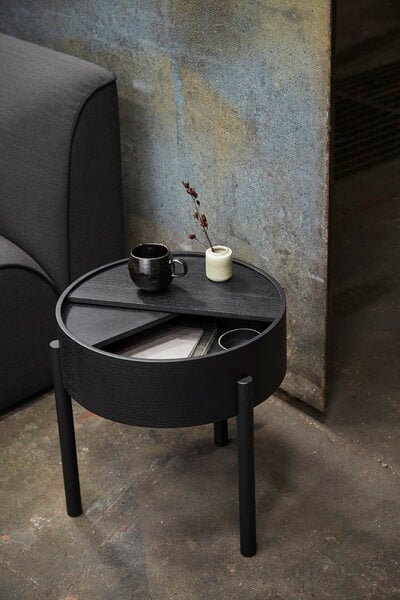Side & end tables, Arc side table, black painted ash, Black