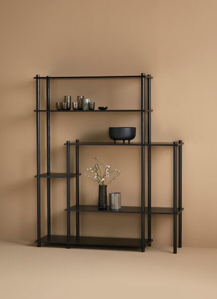 Bookcases, Elevate shelving system 11, black, Black