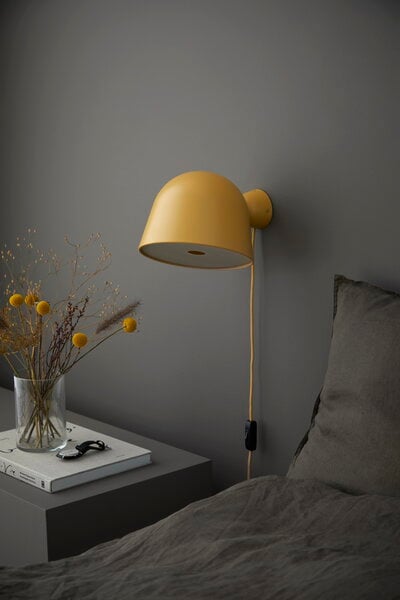 Wall lamps, Kuppi wall lamp, mustard yellow, Yellow