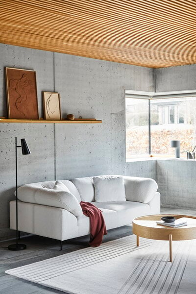 Sohvapöydät, Arc sohvapöytä 89 cm, valkolakattu tammi, Luonnonvärinen