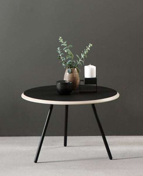 Coffee tables, Soround coffee table, 75 cm, charcoal black nano laminate, Black