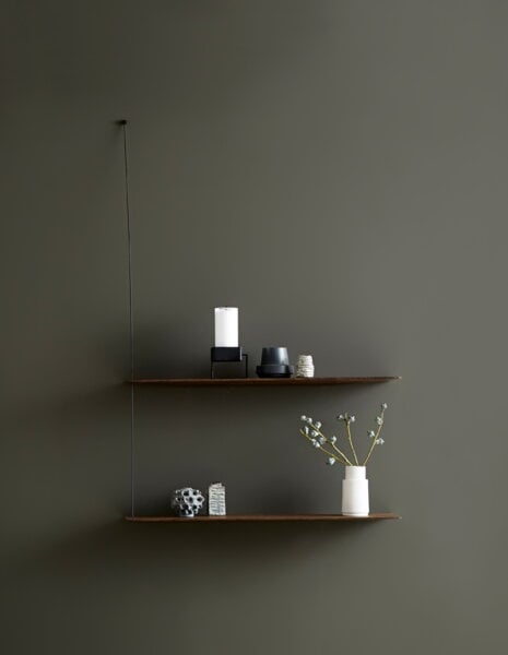 Wall shelves, Stedge shelf 60 cm, smoked oak, Brown