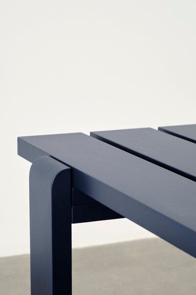 Tavoli da patio, Tavolo Weekday, 230 x 83 cm, blu acciaio, Blu
