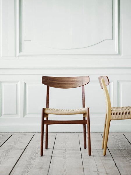 Dining chairs, CH23 chair, oiled walnut - natural cord, Natural