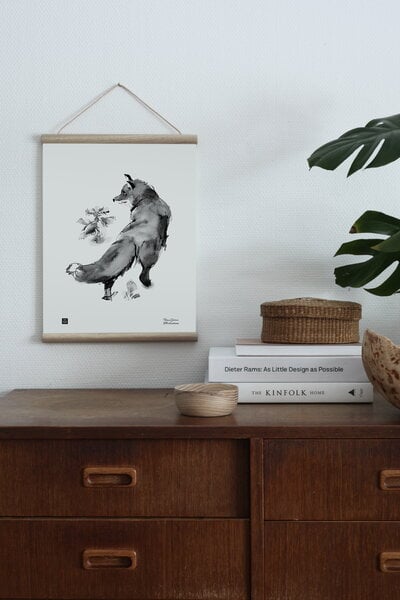 Poster, Poster Winter Fox, 30 x 40 cm, Bianco e nero