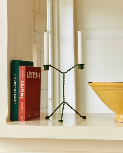 Candleholders, Wire candleholder, green, Green