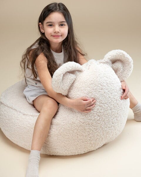 Kids' furniture, Bear beanbag chair, cream white, White