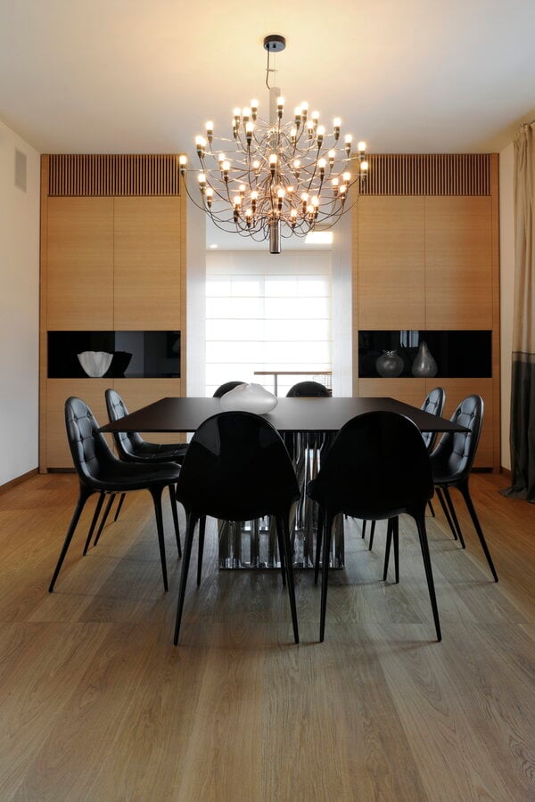 Pendant lamps, 2097/30 chandelier, chrome, Silver