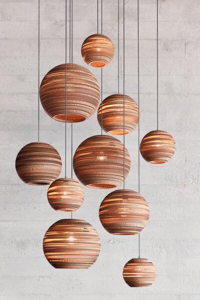 Pendant lamps, Moon10 pendant, natural, Brown