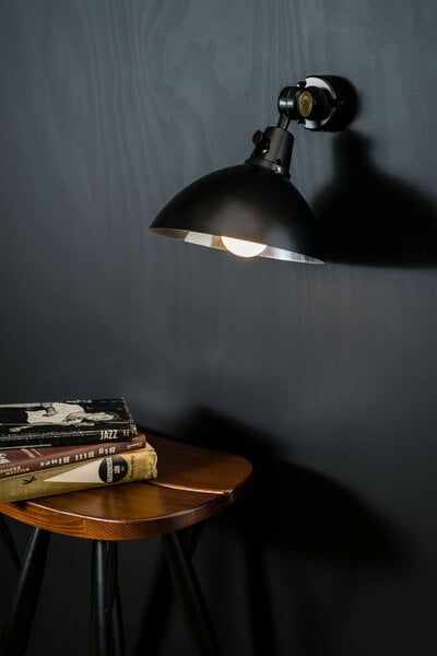 Lampade da parete, Lampada da parete Modular 555, nero - ottone, Nero