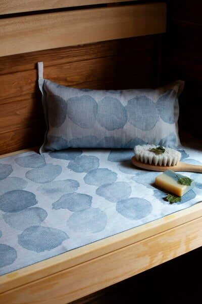 Seat covers, Sade sauna pillow, white - rainy blue, Blue