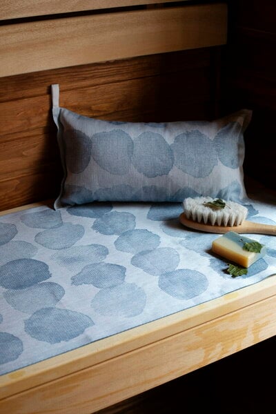 Housses de siège, Coussin de sauna Sade, blanc - bleu pluie, Bleu