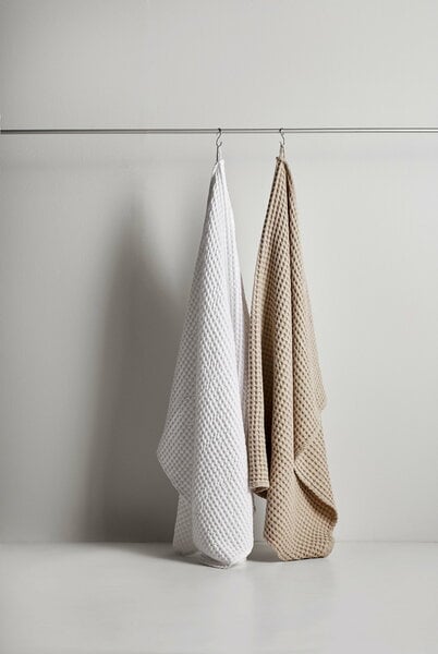 Serviettes de bain, Serviette gaufrée Puro, 100 x 150 cm, sable, Beige