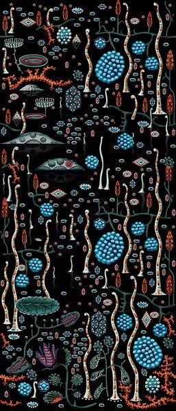 Papiers peints, Papier peint Black Lake, couché mat, Multicolore