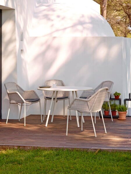 Patio chairs, Breeze dining chair, stackable, white grey, White