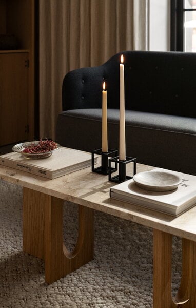 Coffee tables, Androgyne lounge table, oak - Kunis Breccia stone, Beige