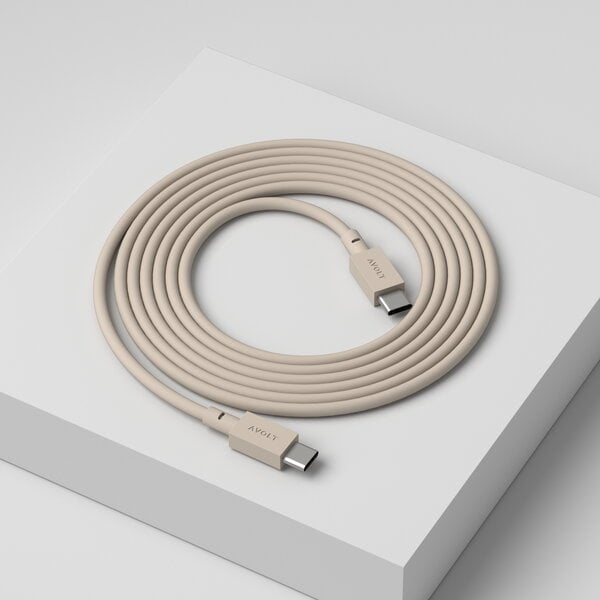 Mobiltillbehör, Cable 1 USB-C till USB-C-laddningskabel, 2 m, Nomad sand, Beige