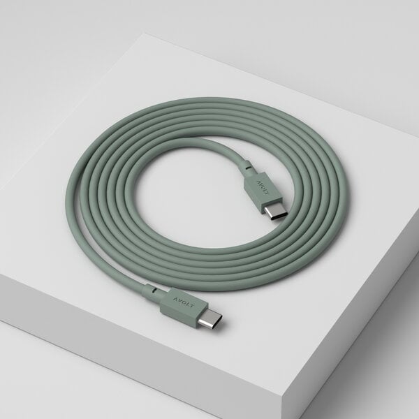 Matkapuhelintarvikkeet, Cable 1 USB-C to USB-C latauskaapeli, 2 m, oak green, Vihreä