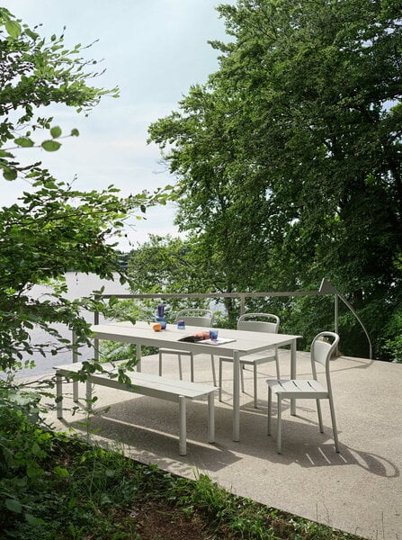 Patio tables, Linear Steel table, 200 x 75 cm, grey, Gray