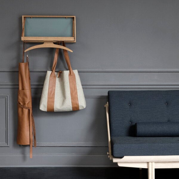 Wall coat racks, The Hanger coat rack, soaped oak - grey blue, Natural