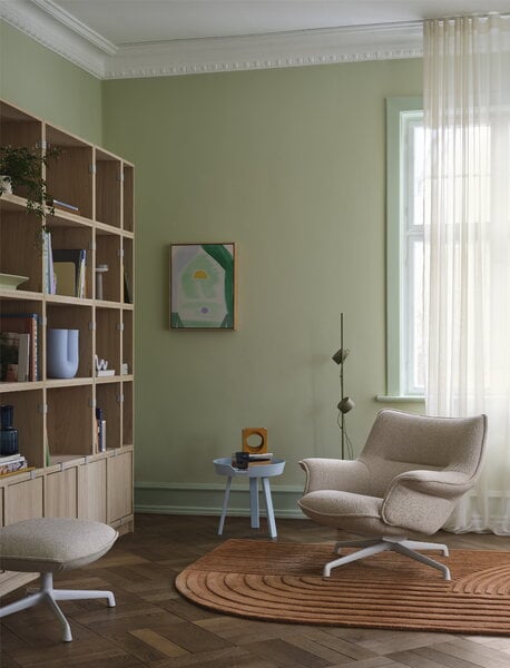 Armchairs & lounge chairs, Doze lounge chair, low, swivel base, grey - beige Hearth 007, Beige