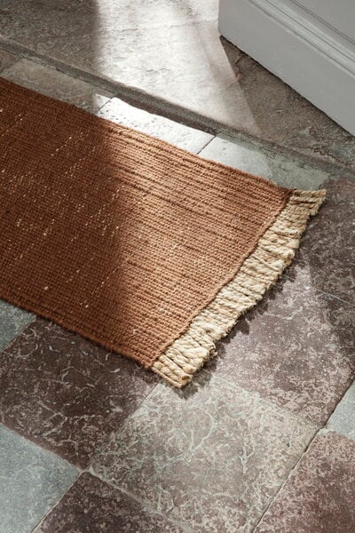 Plastic rugs, Block mat, 80 x 50 cm, brick - natural, Brown