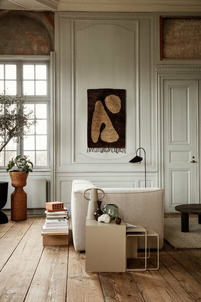 Wool rugs, Abstract rug, 80 x 120 cm, brown - off white, Brown