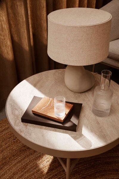 Side & end tables, Travertine side table, medium, cashmere, Natural