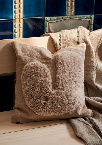 Cuscini d'arredo, Cuscino Lay, 50 x 50 cm, sabbia - bianco naturale, Beige