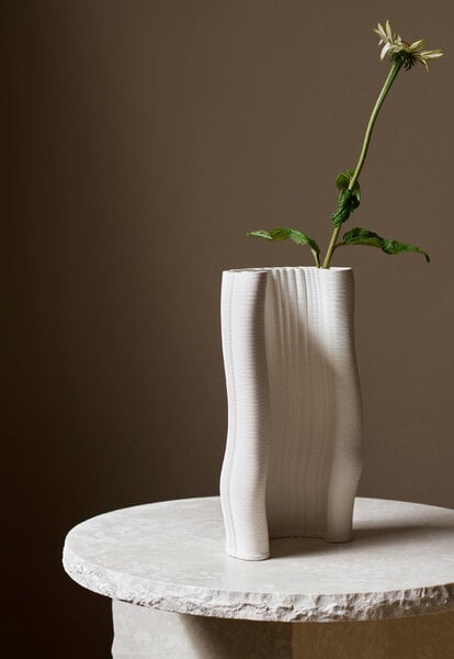 Vases, Moiré vase, off-white, White