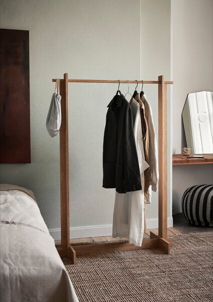 Coat stands, Bridge clothes rack, oiled oak, Natural