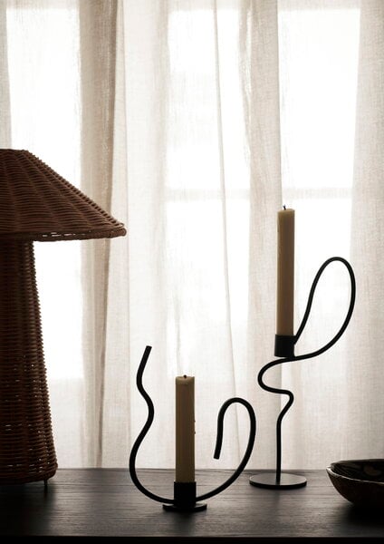 Candleholders, Valse candle holder, tall, black, Black