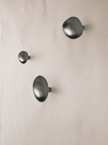 Wall hooks, Mushroom hook, black brass, Gray