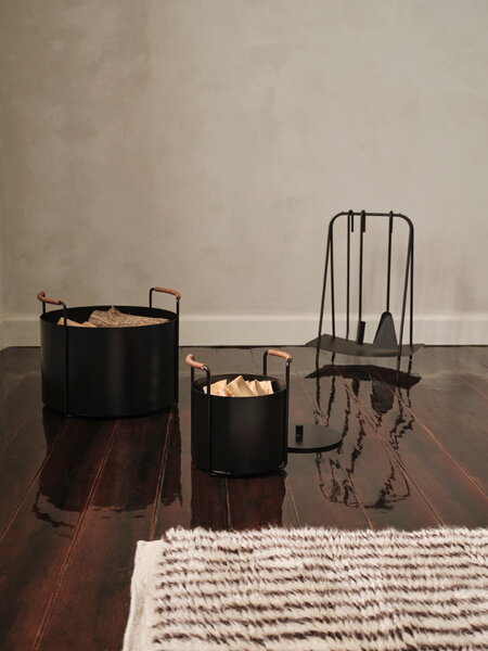 Decoration, Port firewood bucket, black, Black