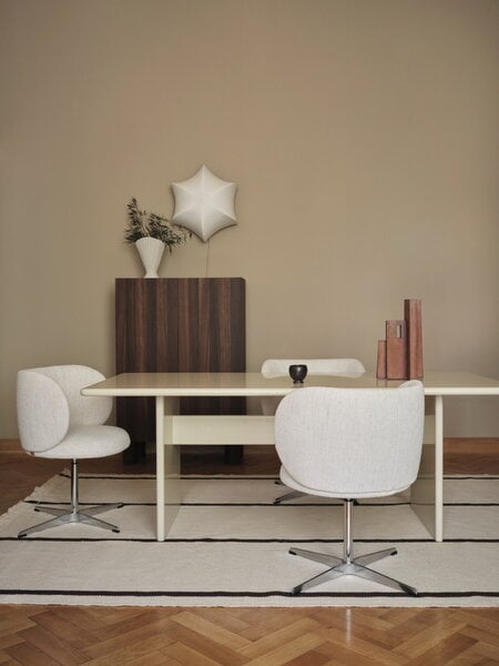 Wool rugs, Calm Kelim rug, 200 x 300 cm, off-white - coffee, White