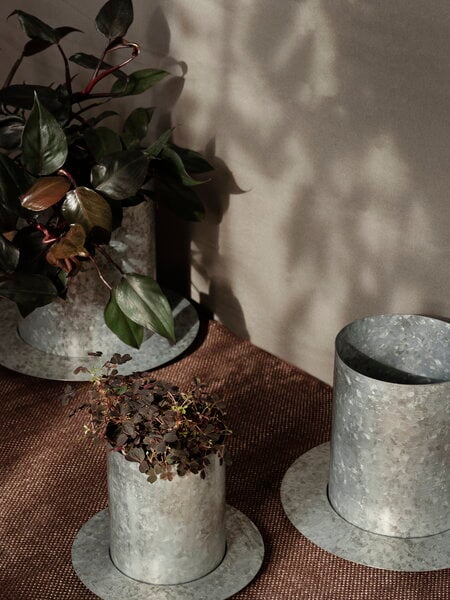 Pots de fleurs et jardinières, Pot Auran, moyen, galvanisé, Gris