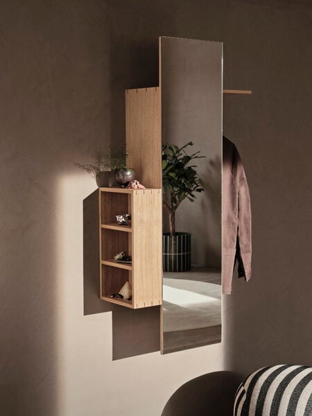 Wall coat racks, Bon hallway cabinet, oiled oak, Natural