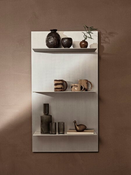 Wall shelves, Lager wall shelf, triple, aluminium, Silver