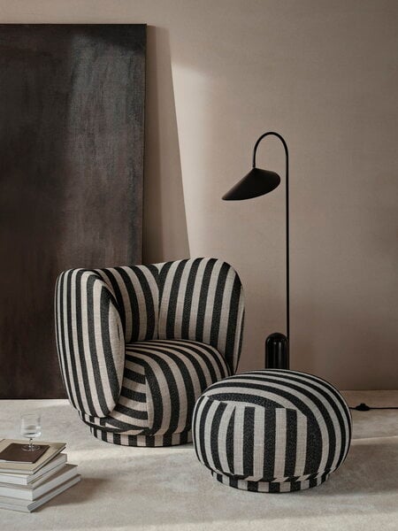 Armchairs & lounge chairs, Rico lounge chair, sand - black Louisiana, Black