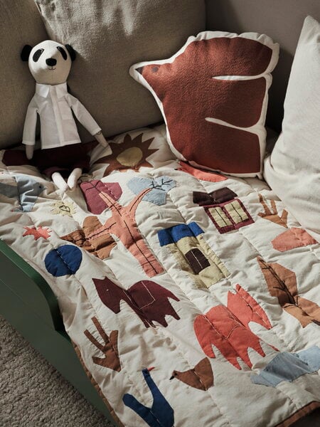 Decken für Kinder, Village Steppdecke, 80 x 110 cm, mehrfarbig, Weiß